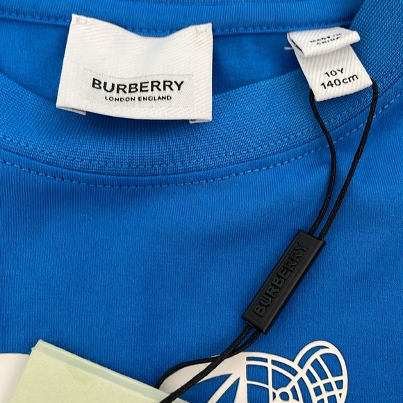 Burberry NWT boy’s size 10 montage print canvas blue cotton tee shirt. - Picture 3 of 6